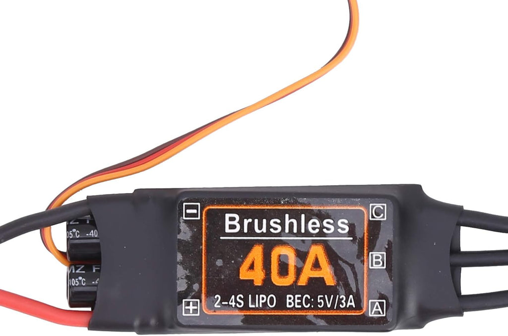 VGEBY Brushless ESC, 40A RC Brushless Motor Electric Speed Controller 5V/3A BEC Output for RC Drone Airplanes Accessory Modeling Accessories 50 Amp Esc Airplane Brushless Esc