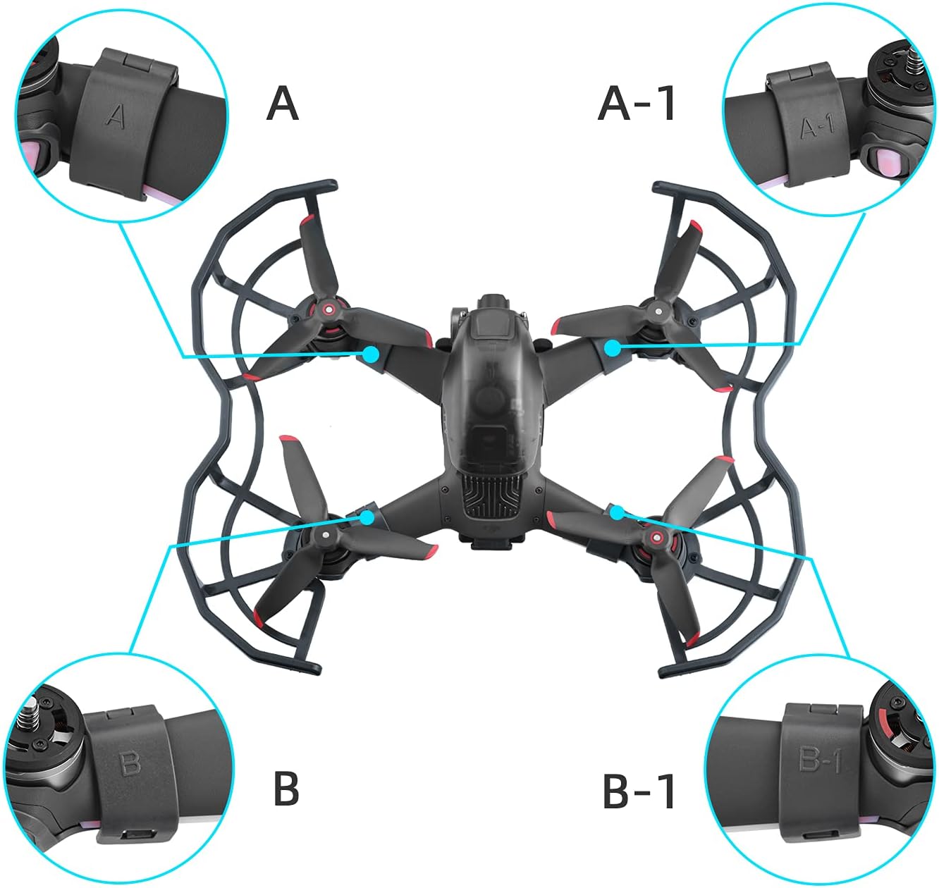 HeiyRC Propeller Guard for DJI FPV Drone, Props Protector Anti-Collision Bumper Blades Protective Accessories