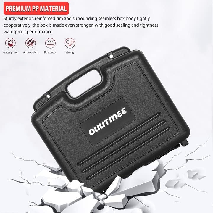 Portable Hard Case 12.2 x 9.85 x 3.77 with Customizable Diced Foam,Protects for Equipments, Electronics, Tools, Microphones, Recorder and More