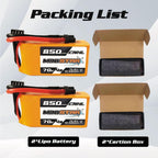 CNHL 4S Lipo Battery 850mAh 70C 14.8V lipo Battery with xt30u for RC Airplane Helicopter Quadcopter multirotor FPV Racing Drone(2pcs)