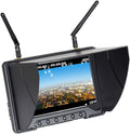 Black Pearl Diversity Monitor RC801 FPV Monitor with DVR 5.8Ghz 40CH 7inch FPV Screen Receiver Built in Battery with Sunshade Hood for RC Racing Drone DJI Phantom Airplane (SMA ANT)