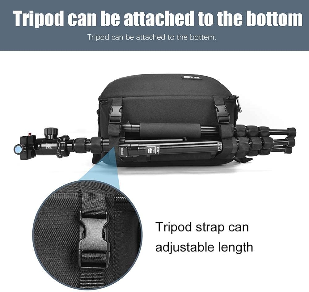 CADeN Camera Backpack, Waterproof Drone and Camera Bag for Canon Nikon Sony DSLR SLR Mirrorless, DJI Mavic, Air 2S, FPV Drone Backpack with 15.6'' Laptop Compartment & Tripod Holder