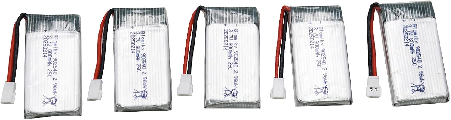Blomiky 5 Pack 3.7V 800mAh Li-PO 25C MX2.0 Battery and 4 in 1 Board Box fit for Syma X5SW X5C-1 X5 X5C X5SC H42 T5W H5C CW4 SS40 FQ36 and V931 T32 S5C S5W 4-Axis RC Drone Aircraft / 3.7V 800mAh *5