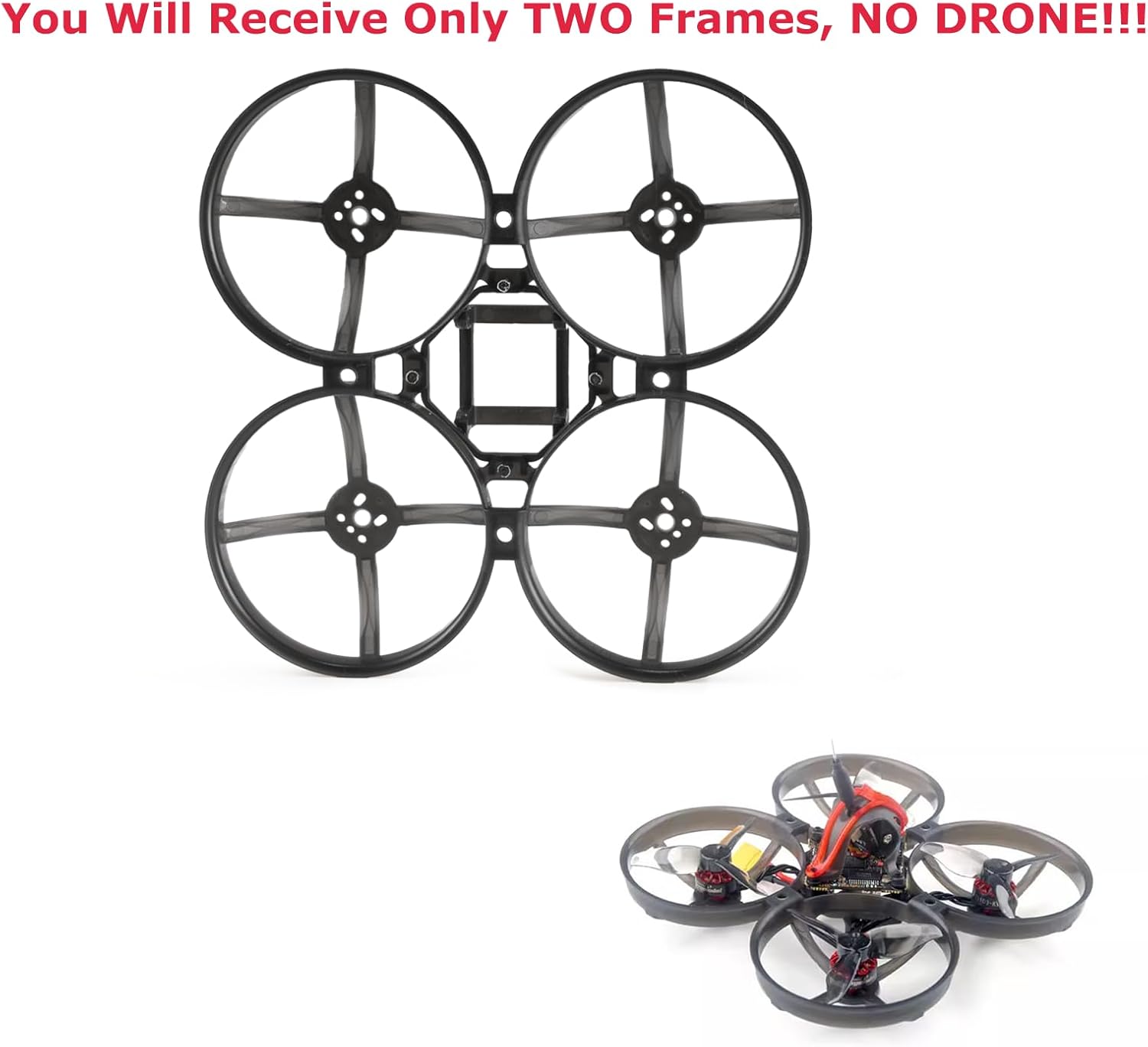 Happymodel Mobula8 85mm Wheelbase Drone Frame Accessories, 2PCS Black Micro FPV Whoop Frame for 2 inch Props 702/703/802/1002/1102/1103 Brushless Motors 1-2S Carbon Fiber Racing Quadcopter Frames