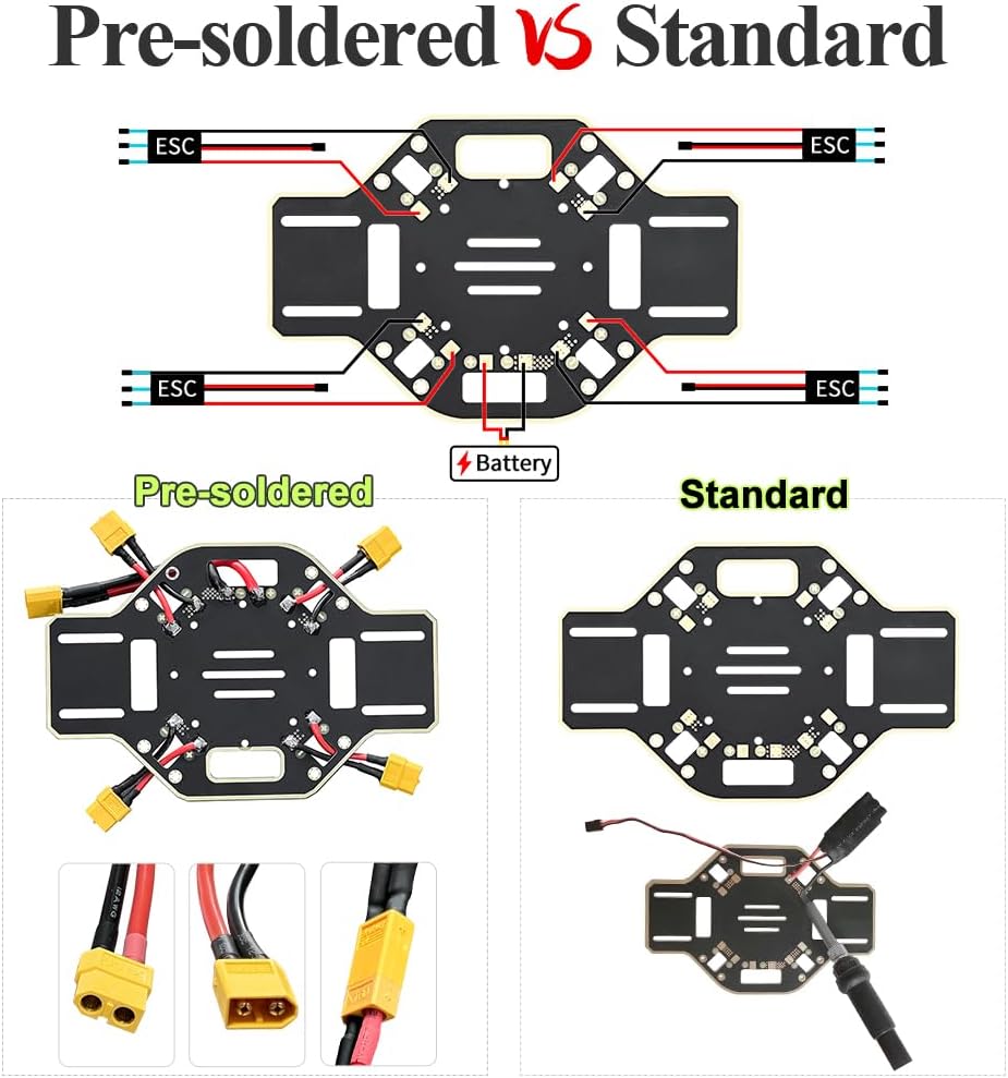 HAWK¡¯S WORK F450 Drone Frame, 450mm Wheelbase Quadcopter Frame Kit with Landing Skid Gear (Standard)