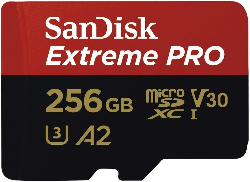 SanDisk 256GB Extreme Pro MicroSDXC Card Compatible with DJI Avata 2, Mini 4K Drones (SDSQXCD-256G-GN6MA) with Read Speed up to 200 MB/s Bundle with 1 Everything But Stromboli MicroSD Card Reader