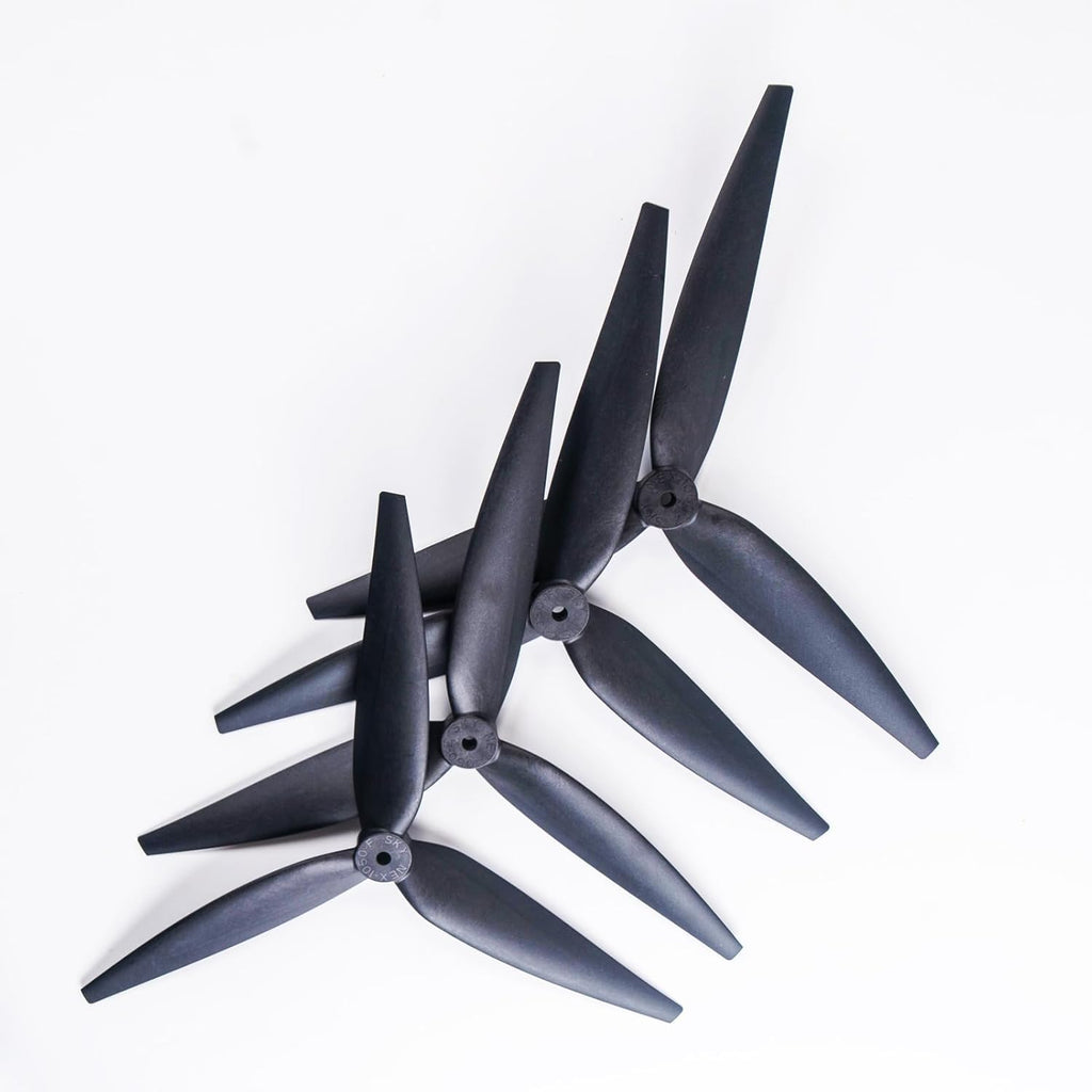 10-Inch Glass Fiber Nylon Propellers, 3-Blade Props for Cinelifter FPV Drones, Black (4 pcs - 2 CW, 2 CCW)
