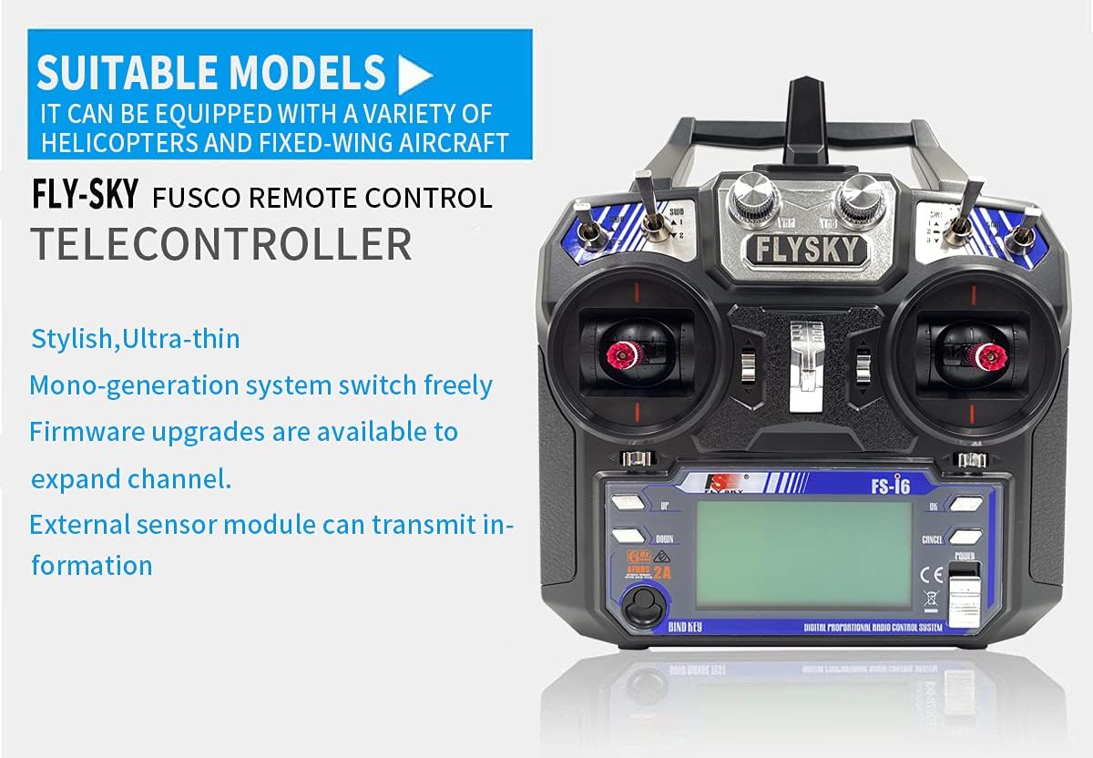 DTXMX Flysky FS-i6 6 Channels 2.4G RC Transmitter and Receiver FS-iA6B Radio Controller for Helicopter Quadcopter FPV Drone (Mode_2)