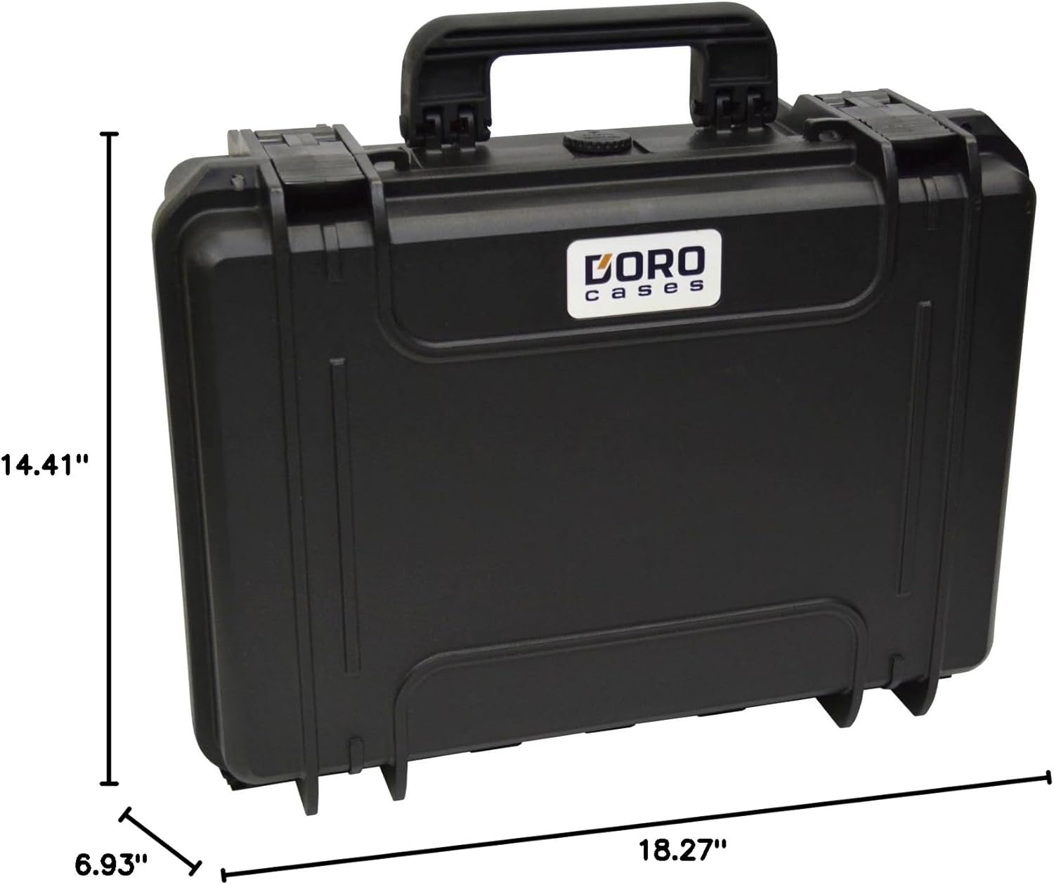 MyCaseBuilder Doro 1611-6 Heavy-Duty Waterproof Hard Case, for Electronics, Cameras, Drones, Guns, Optics, Laptops, Tablets - No Foam, 16x11x6 Inch, Black