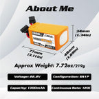 CNHL 1300mAh 6S Lipo Battery 22.2V 120C with XT60 Plug for FPV Racing RC Quadcopter Helicopter Airplane Drone(2 Packs)
