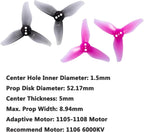16pcs Gemfan Hurricane 2023 2 Inch 3-Blade Propeller 3 Holes Props 1105-1108 Motor for Toothpick RC Drone FPV Racing(8CW 8CCW)