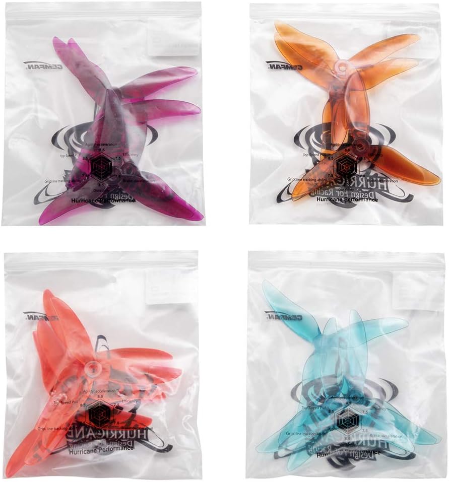 16pcs 3-Blade Props high-Speed Propellers Popo, 5inch 128mm CW CCW for Racing Frame FPV Drone 2205 2206 2306 2307 Brushless Motors,GEMFAN 51499£¨4 Colors£©
