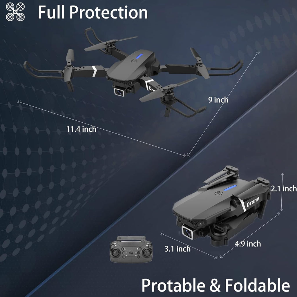 MOCVOO Drone With 1080P Camera for Adults Beginners Kids, Foldable RC Quadcopter, Toy Drones Gifts, FPV Drone Video, 2 Batteries, Carrying Case, One Key Start, Headless Mode, Waypoints fly, 360¡ã Flips