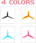 GEMFAN Hurricane 51466V2 Propellers 3-Blades Props 5.1 Inch Propeller Compatible with 2207 2208 2205-2306 Brushless Motor FPV Racing Drone(Pack of 16pcs)