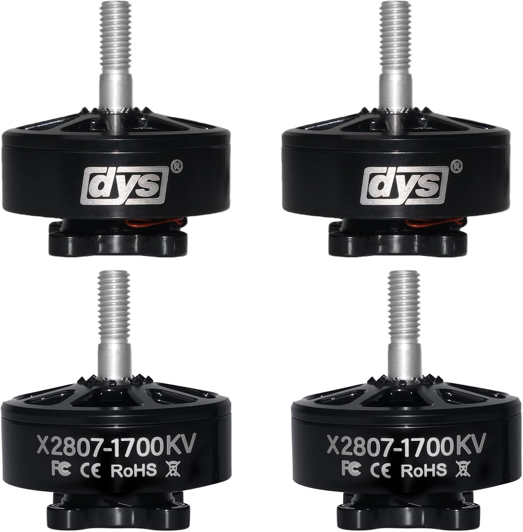 DYS 4pcs X2807 1300KV 1700KV FPV Brushless Motor,6S Drone Motor for 7,8Inch FPV Drone Frame Racing Quadcopter Motor Multirotor Drone Motors (X2807 1700KV 4PCS)
