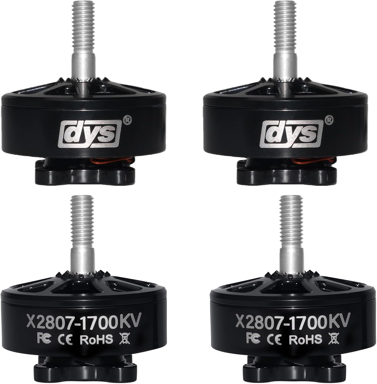 DYS 4pcs X2807 1300KV 1700KV FPV Brushless Motor,6S Drone Motor for 7,8Inch FPV Drone Frame Racing Quadcopter Motor Multirotor Drone Motors (X2807 1700KV 4PCS)