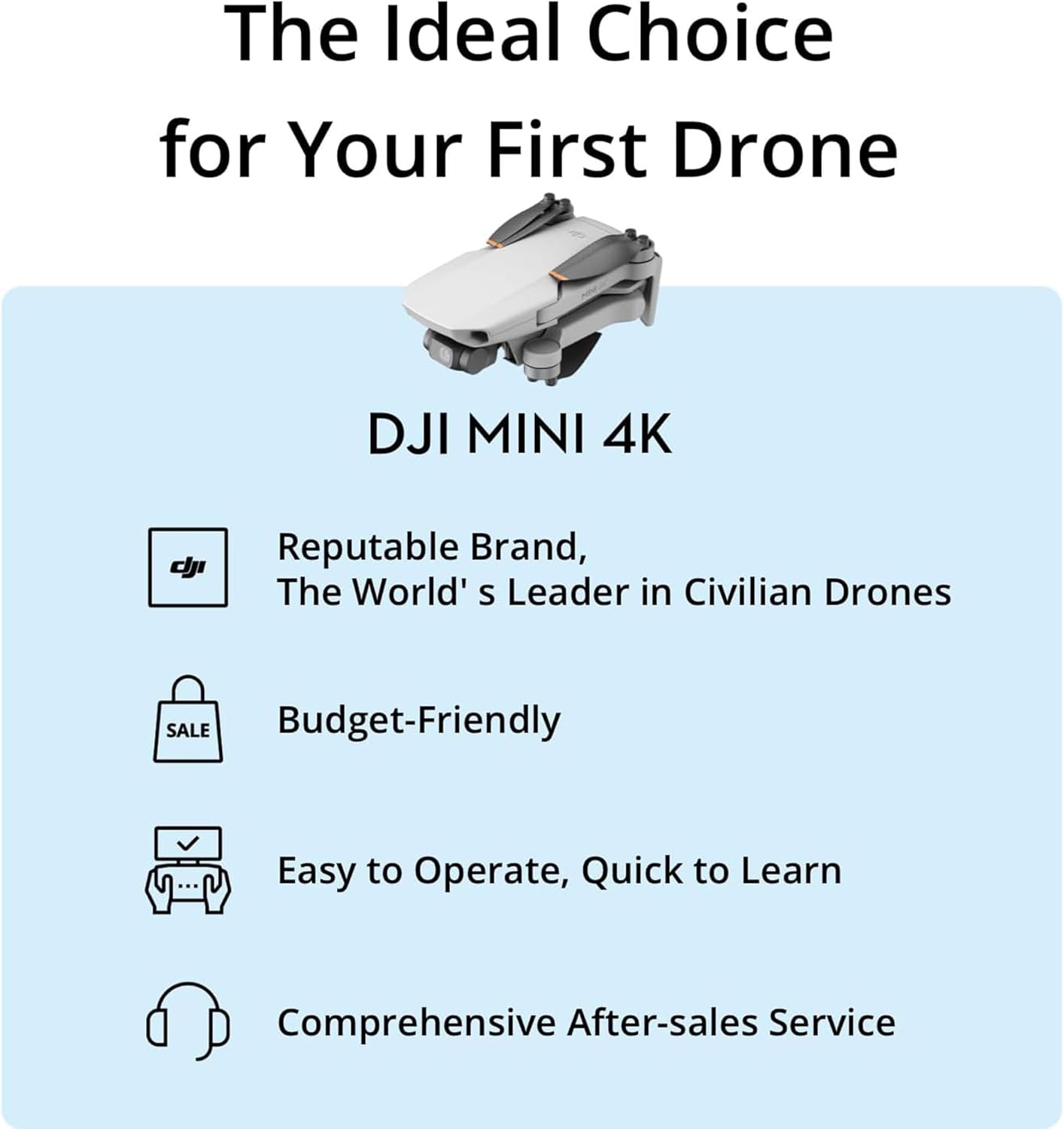 DJI Mini 4K Drone with 4K UHD Camera with 128GB MicroSDXC Memory Card and Drone Bag Bundle