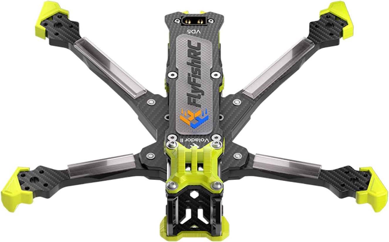 Volador II VD5 O4 Pro Air Unit Deadcat RC FPV Drone Racing Drone Quad T700 Carbon Fiber Quadcopter Frame Kit with 6mm Arm 5 Inch RC Hobbies Cinematic w/TPU Parts Yellow