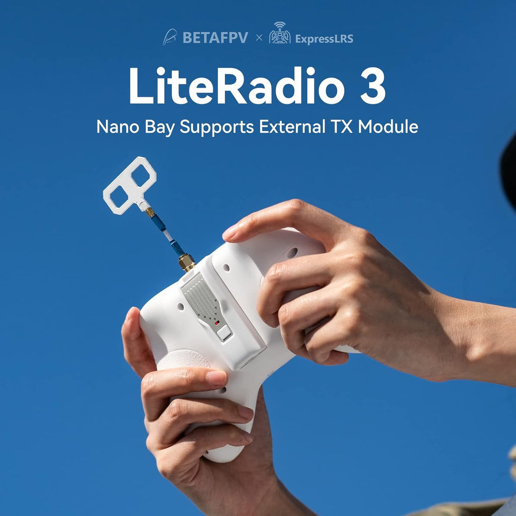 BETAFPV ELRS V3 LiteRadio 3 RC Radio Transmitter with Nano Bay for External TX Module, Support FPV Simulator BETAFPV Configurator V2 Firmware Update Joystick Calibration for FPV Drone Quad - Mode 2