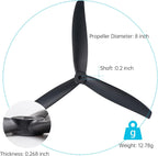 8 Inch Glass Fiber Nylon 8-Inch Propellers, 3-Blade Props for Cinelifter FPV Drones, Black (4 pcs - 2 CW, 2 CCW)