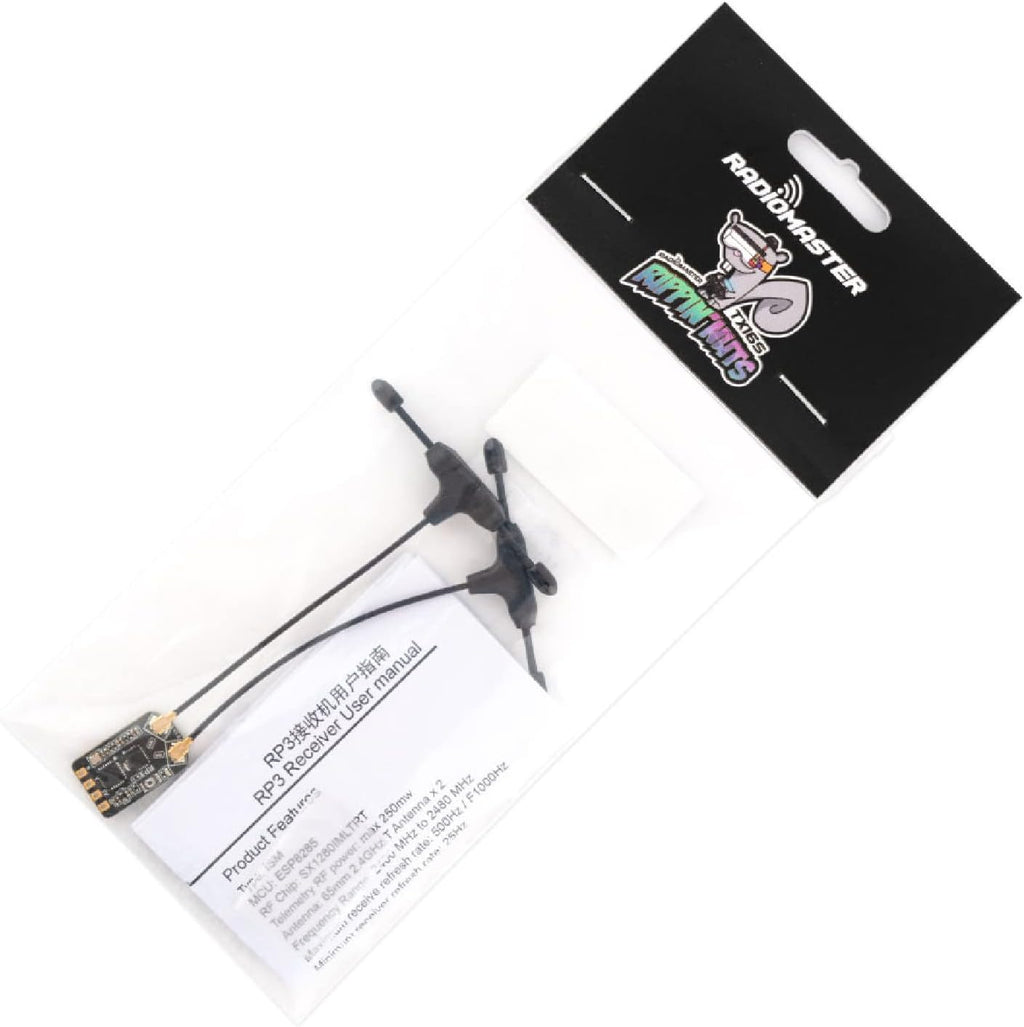 RadioMaster RP3 ELRS FPV Receiver - 2.4ghz ExpressLRS Nano Receiver Drone RX Module with 65mm UFL T Antenna for FPV Drone Tiny Whoop Fixed-wing RC Plane by Speedybee