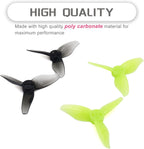RC Propeller 2023 2 Inch 3-Blade Propeller 3 Holes Props for Gemfan Hurricane for 1105-1108 Brushless Motor RC Drone FPV Racing Toothpick 8CW 8CCW(Gray, Green)