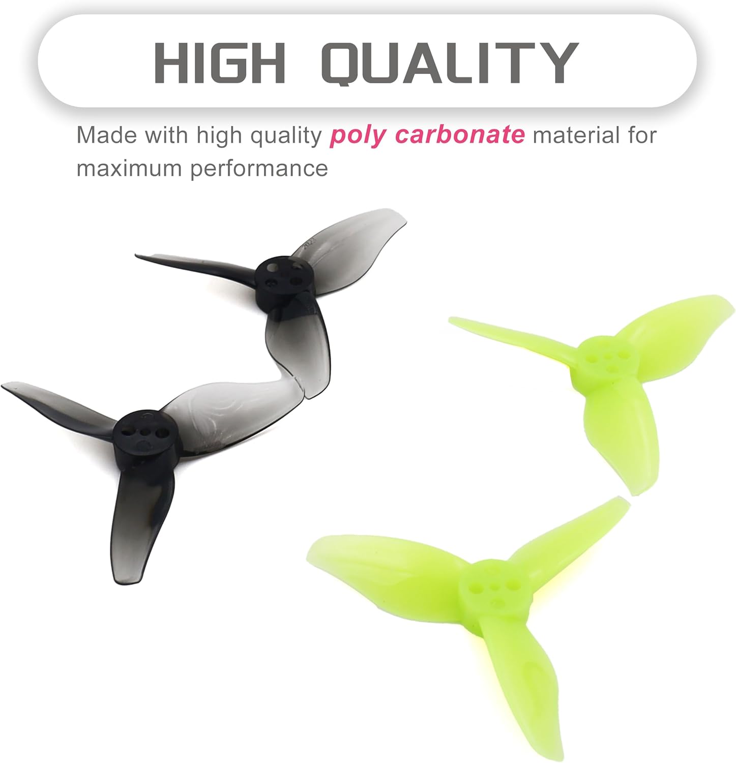 RC Propeller 2023 2 Inch 3-Blade Propeller 3 Holes Props for Gemfan Hurricane for 1105-1108 Brushless Motor RC Drone FPV Racing Toothpick 8CW 8CCW(Gray, Green)