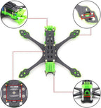 5 Inch Racing FPV Drone Frame Kit, MARK5 5 inch 225 FPV Carbon Fiber Racing FPV Drone Frame 225mm Wheelbase with 5mm Arm for 5 inch Propeller Racing FPV for Air Unit HD/for Vista/for Analog