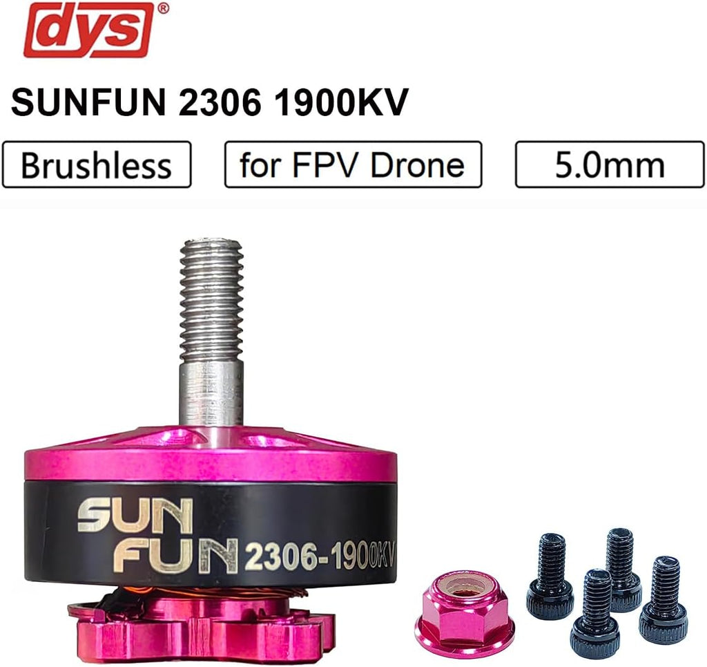 DYS 4PCS SUNFUN 2306 1900KV 6S Brushless Motor for FPV Racing Drone Quadcopter 5inch Freestyle Remote Drone