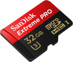 SanDisk Extreme Pro U3 V30 A1 32GB microSDHC Memory Card for DJI Drones Works with Avata and Goggles 2 (SDSQXCG-032G-GN6MA) Class 10 Bundle with 1 Everything But Stromboli MicroSDHC & SD Card Reader