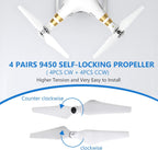 Tbest for DJI Phantom 3 Propellers,8Pcs/Set CW CCW Self Locking Propeller Quadcopter Blade 9450 Low Noise Propellers Replacement Part for 1/2/3/3PRO Standard Drone Blades,Drone Accessories