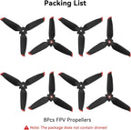 Propellers for DJI FPV Blades - 8Pcs Props Quick Replacement Spare Part Low Noise Props Wings for DJI FPV Drone Accessories Red Tips