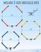 Drone Obstacle Course Kit, Includes 3 Different Hoop Sizes, Professional RC FPV Racing Training Set for Kids & Adults, Portable Game Loop Gate System with Separate Storage Bag