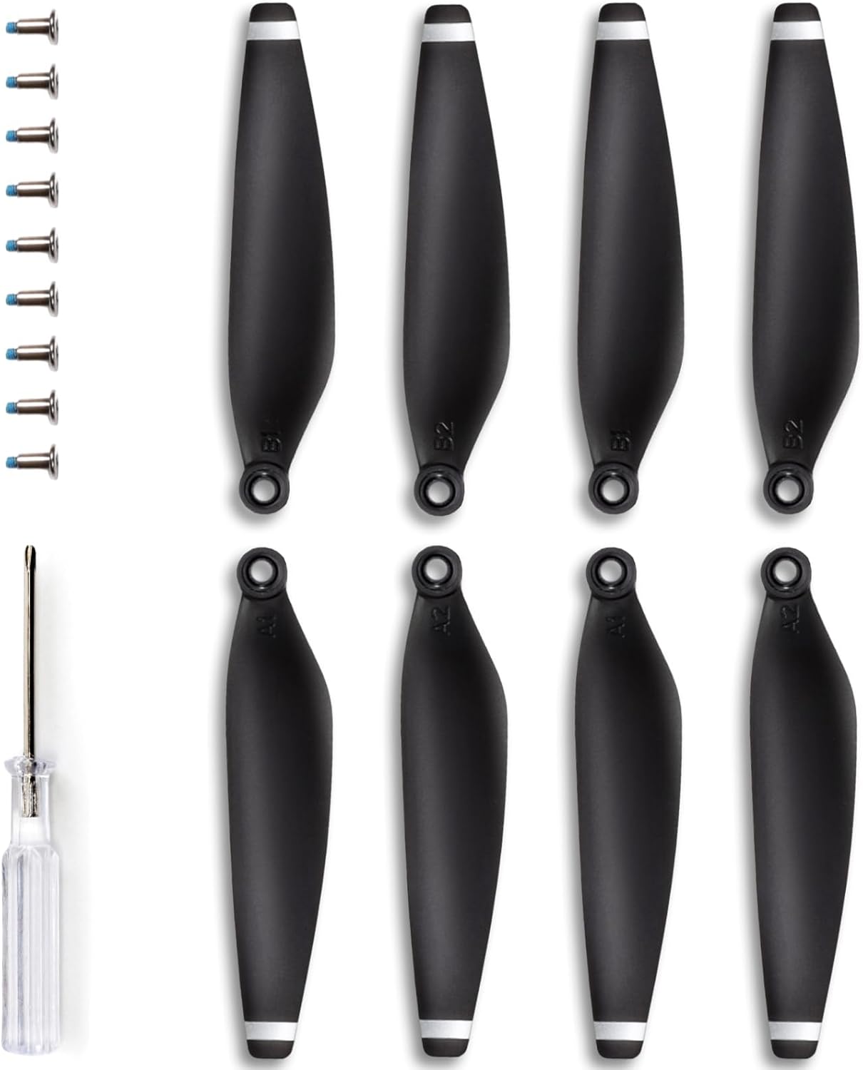 Ruko U11MINI / U11MINI 4K Drone Propellers, 4 Replacement Rotor Blades, Durable & Lightweight Spare Props, Easy to Install (Black)