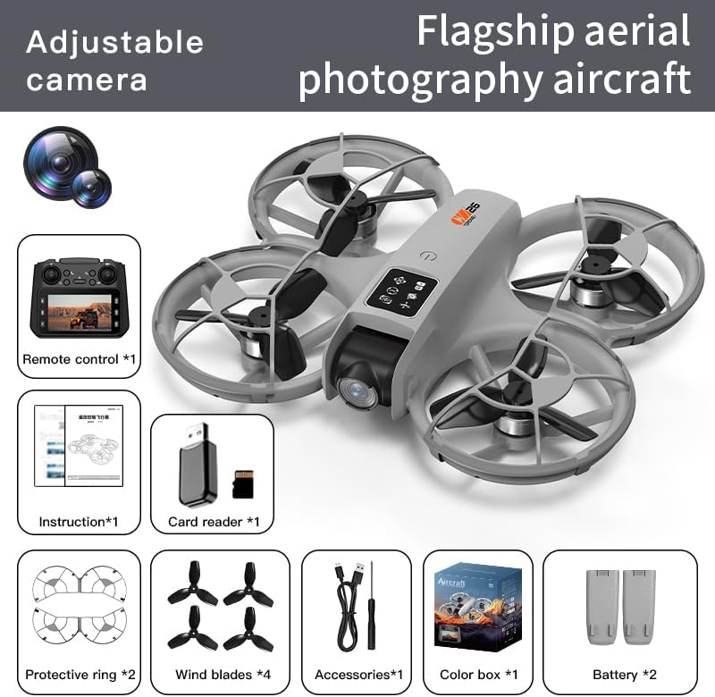 Drone with Camera for Adult Beginners, Brushless Motor, One Key Take Off/Land, Optical Flow Positioning Gesture Photo Video RC Quadcopter with Body Light 2 Battery CZ26 Drones Gift for Adults Beginner