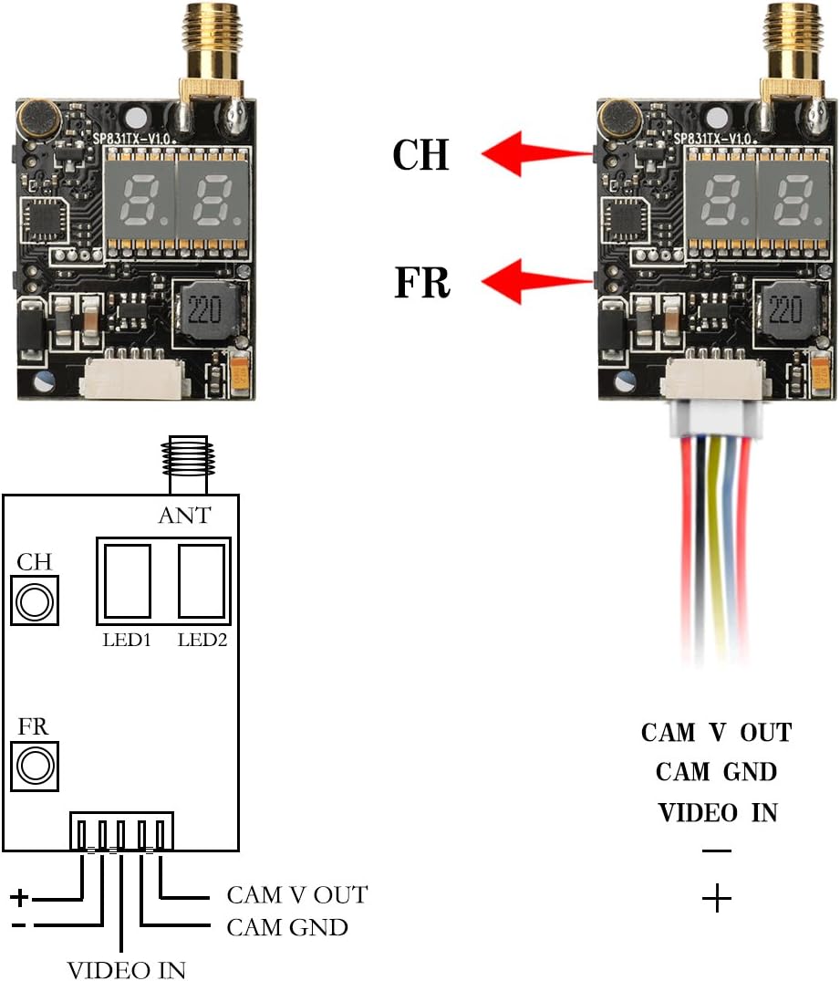 AKK KC04 5.8G 600mW FPV Transmitter 700TVL 2.8mm 120 Degree FPV Camera for Racing Quadcopter