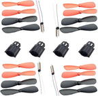 Drone Propeller, 16 Pieces of Propeller Props, 4 Pieces of 716 Hollow Cup Motors and 4 Pieces of Motor Covers, which are Used for Spare Parts of Propeller Hollow Cup Motors of Four-axis Aircraft.