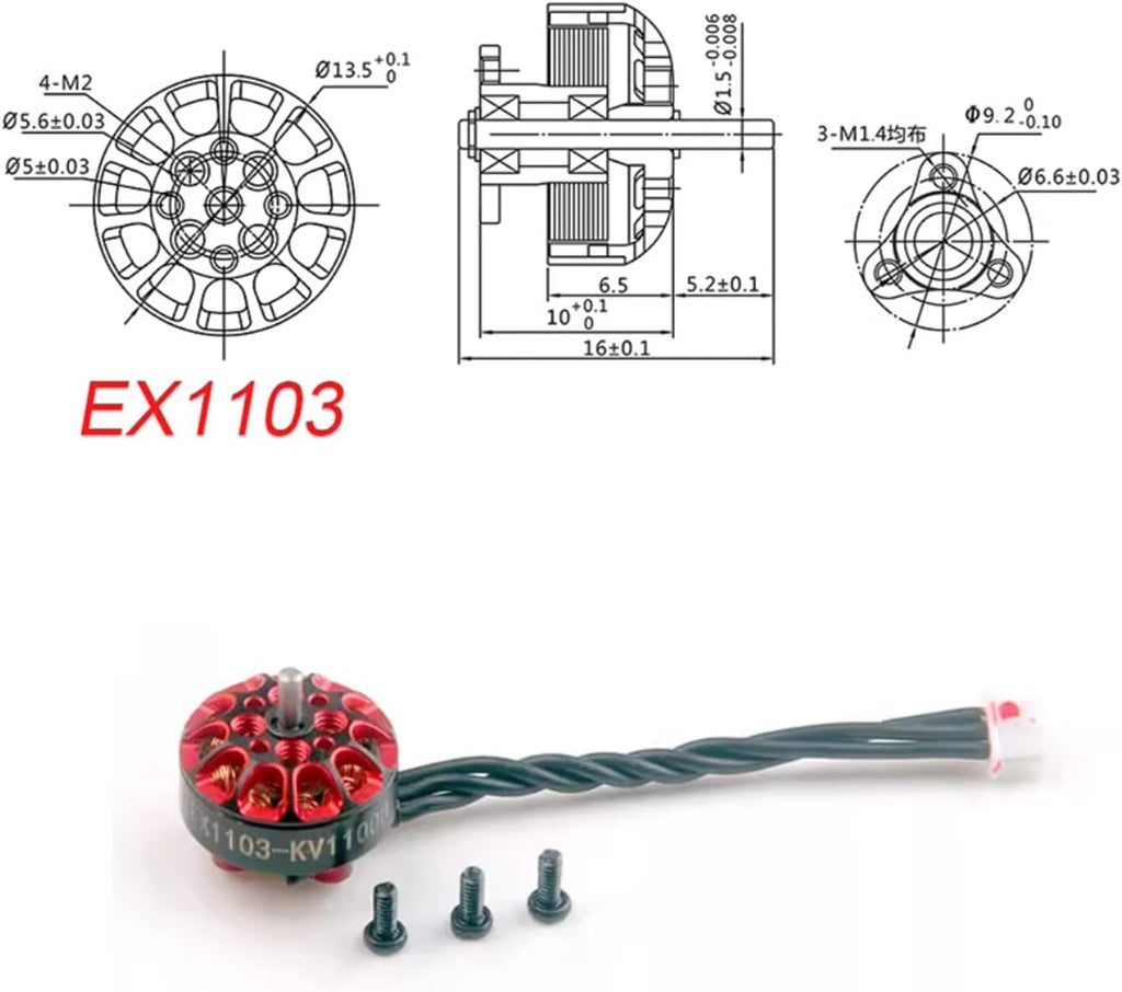 Happymodel EX1103 11000KV Brushless Motor for Mobula8 Drone, Shaft Diameter 1.5mm Mobula 8 Drone Motor FPV Models DIY Accessories(11000KV 2PCS)
