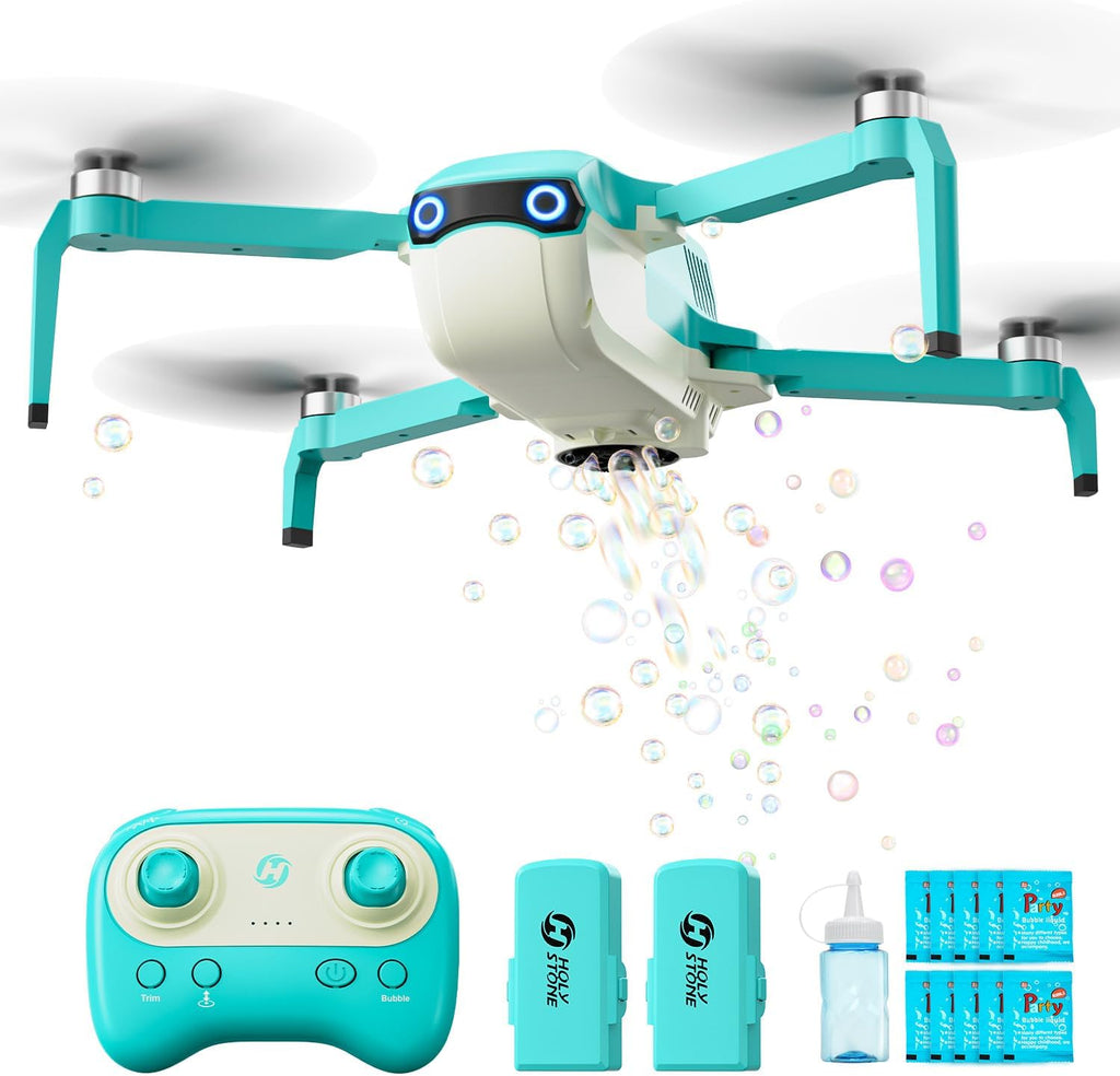 Holy Stone HS320 Bubble Drone Bundle with Extra Battery, 50 Bubble Solution Packs & Bubble Tank Accessory