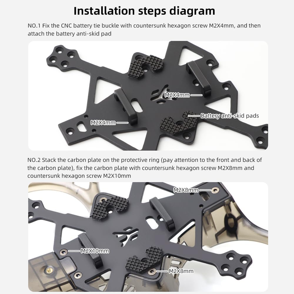 HGLRC 2inch Cinewhoop FPV Drone Frame for FPV Cinewhoop Racing Drone Quadcopters (Black)