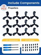 12Pcs Propellers Compatible with DJI Neo 2 Accessories ¨C Plastic Replacement Propeller Blades, Lightweight Quiet Low-Noise Design, Durable Flexible Drone Spare Parts Including Screws and Screwdriver