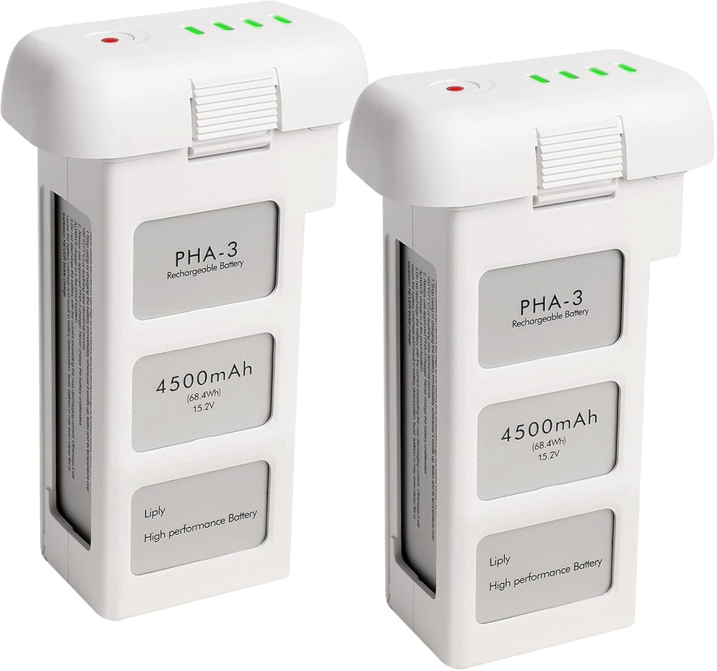 Phantom 3 Battery for DJI, 2 Pack 4500mAh-15.2V Intelligent Flight Battery for DJI Phantom 3/3 Pro/3 Advanced/3 4K/3 SE Drone Replacement