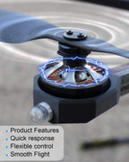 FPV Drone Motor 2306.5 1800KV 6S Brushless Motor Fit for FPV Racing Drone QAV Quadcopter, 4 Pcs