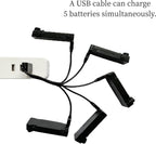 1800mAh 3.7V Battery for E88 E88PRO E99 E99PRO E525 P1 P5 P8 K3 P15 P15PRO LS-S1S V88 Drone Quadcopter Rechargable Battery with USB Charging Cable (5 Pack)