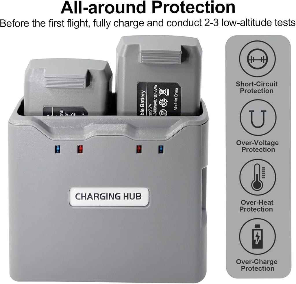 Mini 4K/2 Series Intelligent Flight Battery(2 Pack) with Two-Way Charging Hub, 31mins Max Flight, 2400mAh-7.7V Replacement Battery Fly More kit for DJI Mini 4K/2/2 SE/SE