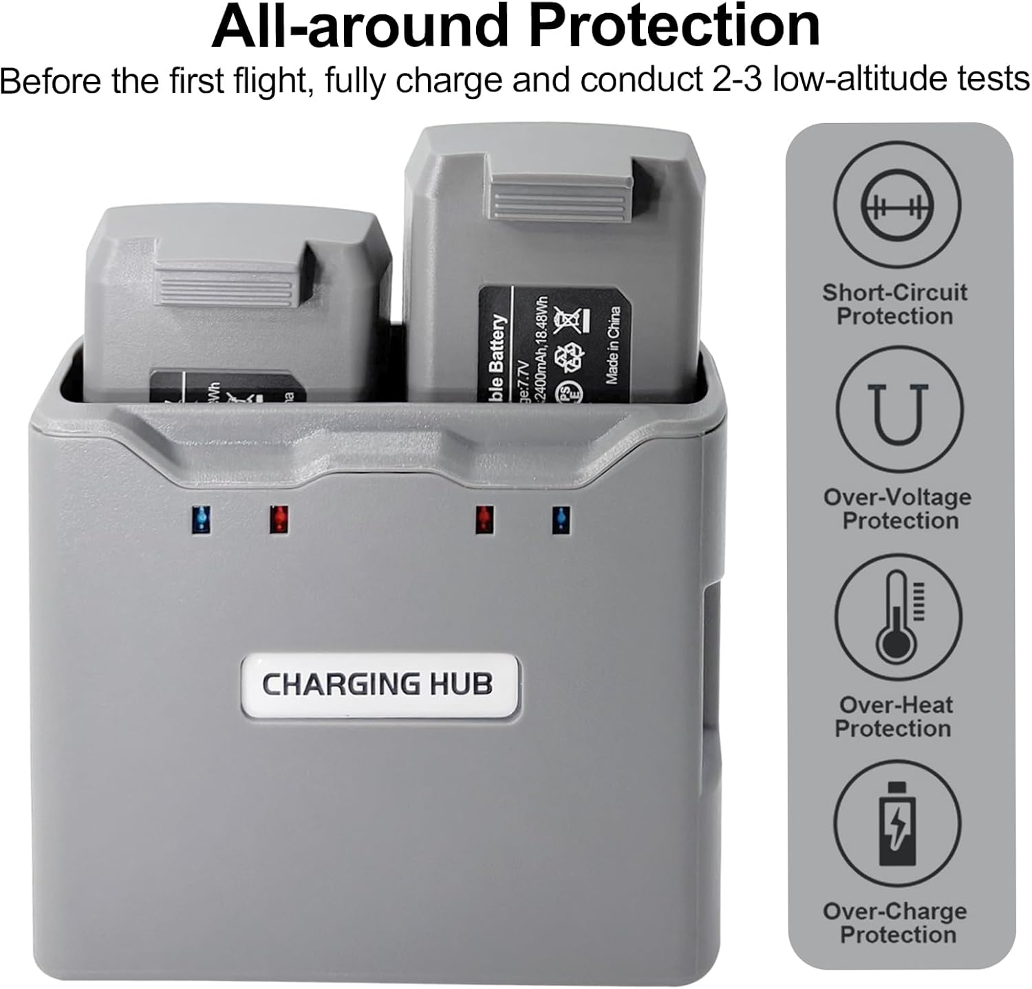 Mini 4K/2 Series Intelligent Flight Battery(2 Pack) with Two-Way Charging Hub, 31mins Max Flight, 2400mAh-7.7V Replacement Battery Fly More kit for DJI Mini 4K/2/2 SE/SE