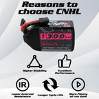 CNHL 1300mAh 130C 6s Lipo Battery 22.2V with XT60 Plug for FPV Drone Racing RC Quadcopter Helicopter Airplane(2 Packs)