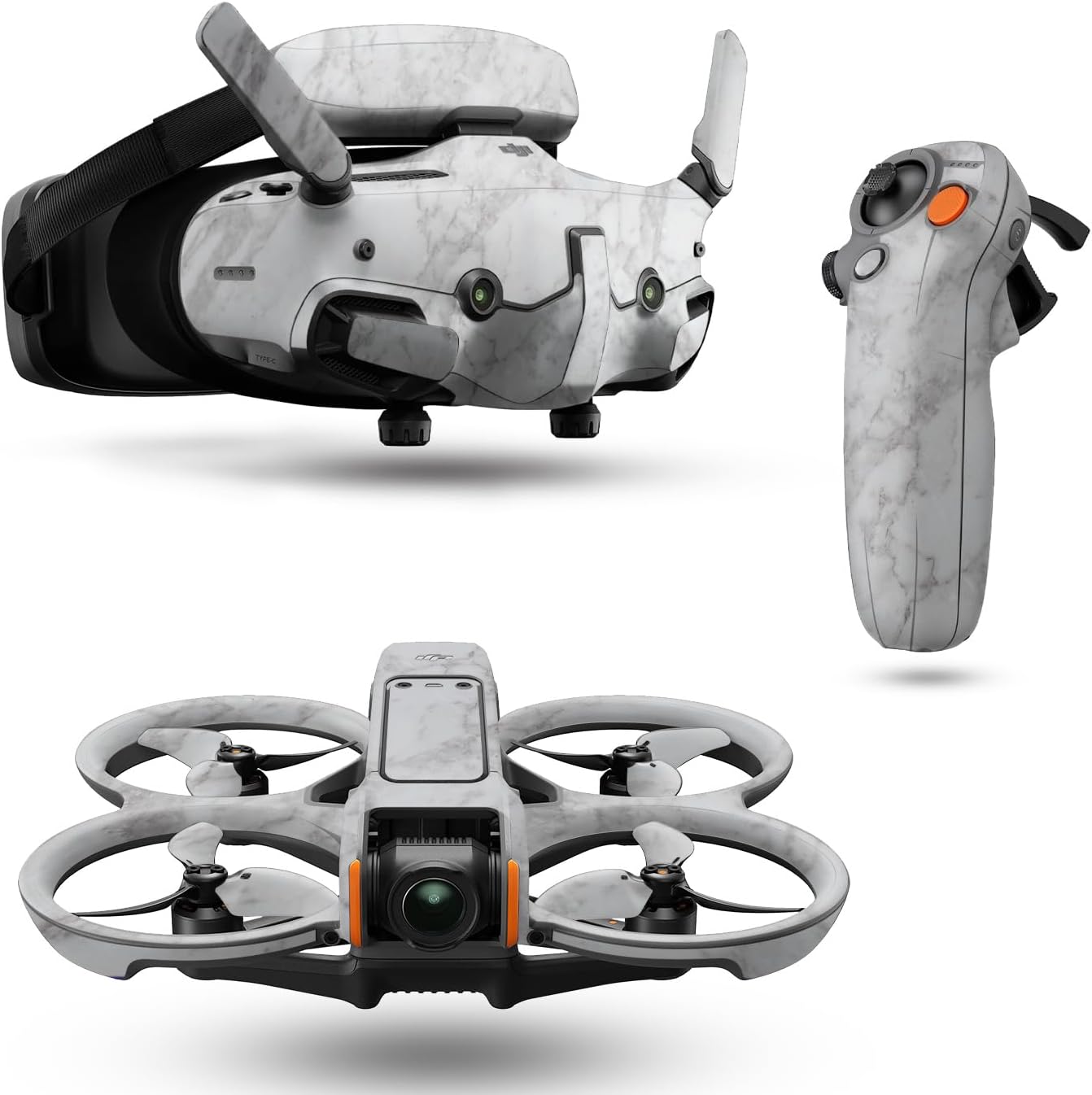 Drone Skin Compatible with DJI Avata 2 Bundle (2024) - Frost Marble - Premium 3M Vinyl Protective Wrap Decal Cover - Easy to Apply | Crafted in The USA by MightySkins