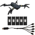 5Pcs Drone Lithium Battery, 3.7V 1800mAh RC Drone Lithium Battery for E88 E88PRO LsE525 E525 PRO, with 5 in 1 Charging Cable