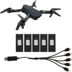 5Pcs Drone Lithium Battery, 3.7V 1800mAh RC Drone Lithium Battery for E88 E88PRO LsE525 E525 PRO, with 5 in 1 Charging Cable